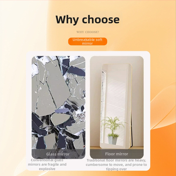 Akrila sienas spogulis ar pašlīmējošu uzlīmēšanu, 1 gab., vienkāršs stils, piemērots guļamistabai, studentu kopmītnēm un dzīvojamām telpām