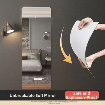 Καθρέφτης | HD αυτοκόλλητος ακρυλικός επίτοιχος καθρέφτης, ανθεκτικός στη ρωγμή, χωρίς τρύπες, πλαστικό πλαίσιο, μάρκα Meina, μοντέλο ykl-jz, μοντέρνο στιλ