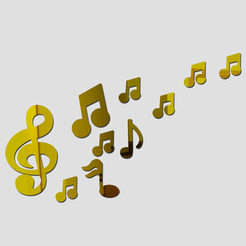 Autocolant decorativ 3D din acril cu notă muzicală și oglindire pentru dormitor și sufragerie, fundal TV — modelul 3377712; rezistent la umezeală; rezistent la molii; anti-murdărie; mucegai rezistent