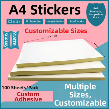 BGJ001 A4 samoljepljivi papir za etikete — ogledalo ljepilo, ljepilo na topljenje, oblik kvadratni ili pravokutni, temperaturna otpornost 36–68 °C