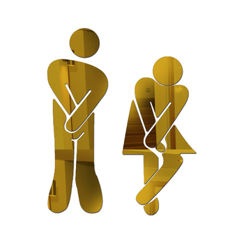 Autocolant 3D din acril pentru perete – Semn WC bărbat/femeie, rezistent la umezeală, stil modern minimalist