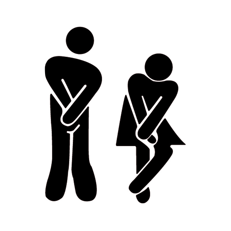 Autocolant 3D din acril pentru perete – Semn WC bărbat/femeie, rezistent la umezeală, stil modern minimalist