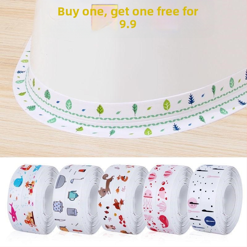 PVC vannas malas dekoratīvā lente – ūdensdroša, pelējuma izturīga, pašlīmējoša, moderns minimālisma stils vannas istabai