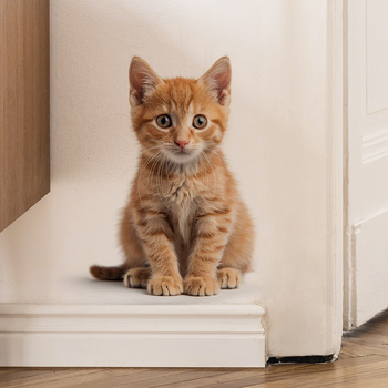 PVC самозалепващ 3D котешки тоалетен стикер за баня, серия котки, стил карикатура