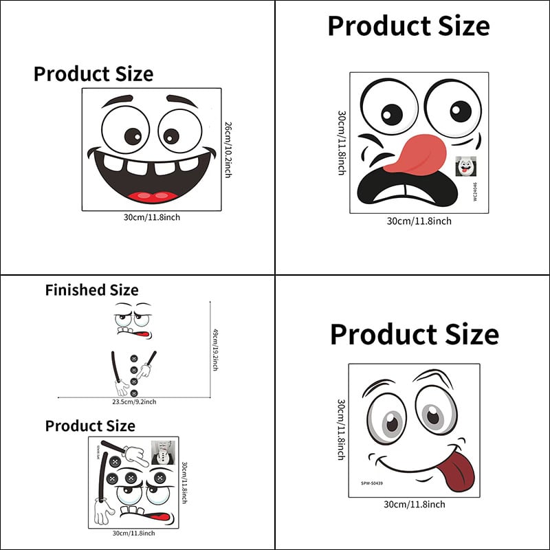 4 gab. pašlīmējošas uzlīmes tualetes vāciņam, ūdensizturīgas, karikatūras izteiksmes, PVC materiāls, vannas istabas dekors