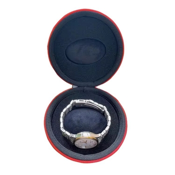 Qiwang EVA Óra Tároló Doboz – Hordozható kör alakú kemény tok, Egyedi gyártású, Modell 686, Varrás + Hőpréselés, Ékszerek csomagolása