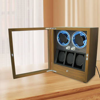 Óra- és ékszerkiállító doboz két pozíciós fiókkal és forgó függőleges tartóval — raktáron, ajándékba kész