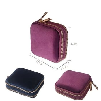 Kaluya SMZ058 velur torbica za nakit – mekana površina, stil clutch/opušten, jednobojni uzorak