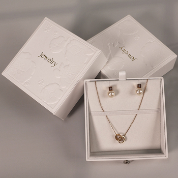 Reliefes mintázatú ékszerdoboz – személyre szabott nyaklánc készlet és ékszertároló, kihúzható ajándékdoboz (Eredet: Foshan; Anyag: papírkarton; Testreszabás: Igen; Márka: Oudian Industrial)