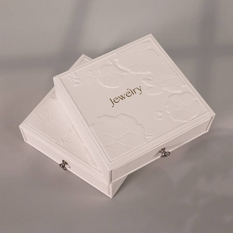 Reliefes mintázatú ékszerdoboz – személyre szabott nyaklánc készlet és ékszertároló, kihúzható ajándékdoboz (Eredet: Foshan; Anyag: papírkarton; Testreszabás: Igen; Márka: Oudian Industrial)