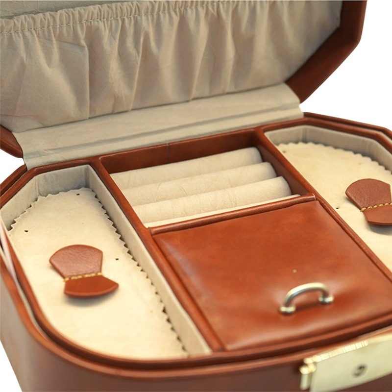 Vision Ékszerdoboz - Európai Retro Stílus, Hordozható Gyűrű és Nyaklánc Tároló, Merev Héj