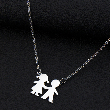 Párok számára geometriás ötvözet medálos nyaklánc, lézeres felülettel, keresztlánccal, hossz 21–50 cm