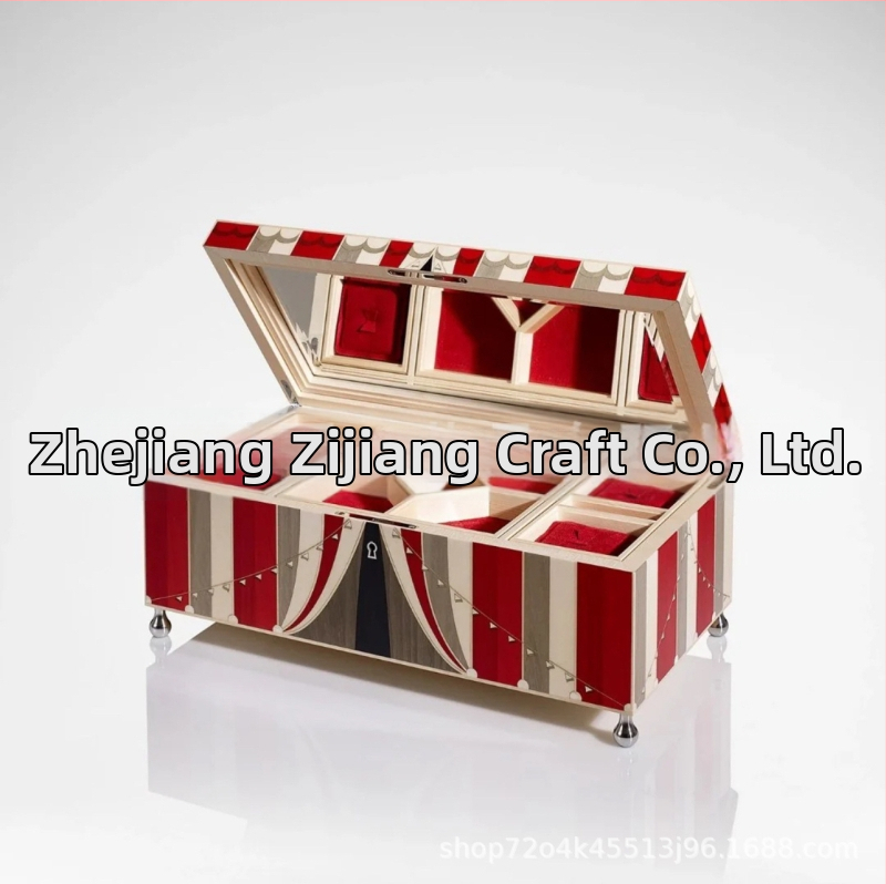 Drevená šperkovnica s povrchom piano lak a parketovým vzorom – JEW0528, ilogpro