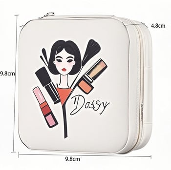 Cutie de bijuterii portabilă, mică, pentru depozitarea colierelor și a inelelor, stil simplu, material Cortical, duritate moale, model solid, personalizabil