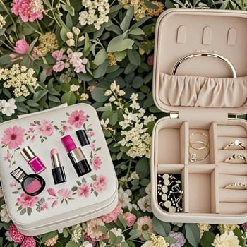 Cutie de bijuterii portabilă, mică, pentru depozitarea colierelor și a inelelor, stil simplu, material Cortical, duritate moale, model solid, personalizabil