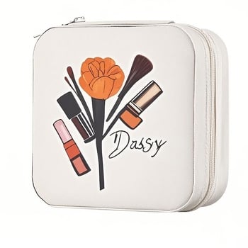 Cutie de bijuterii portabilă, mică, pentru depozitarea colierelor și a inelelor, stil simplu, material Cortical, duritate moale, model solid, personalizabil