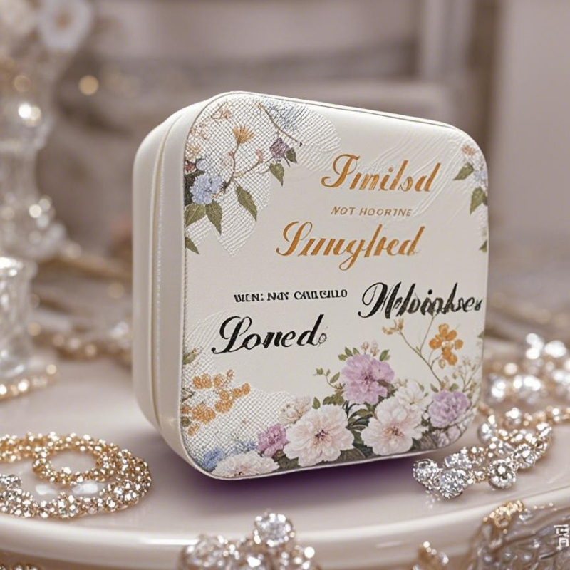 Cutie de bijuterii portabilă, mică, pentru depozitarea colierelor și a inelelor, stil simplu, material Cortical, duritate moale, model solid, personalizabil