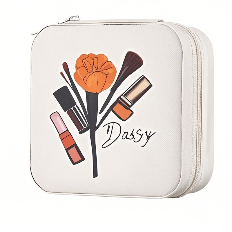 Cutie de bijuterii portabilă, mică, pentru depozitarea colierelor și a inelelor, stil simplu, material Cortical, duritate moale, model solid, personalizabil