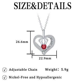 Szív alakú medálos nyaklánc réz és cirkóniával, keresztes lánccal, 41–50 cm hosszú