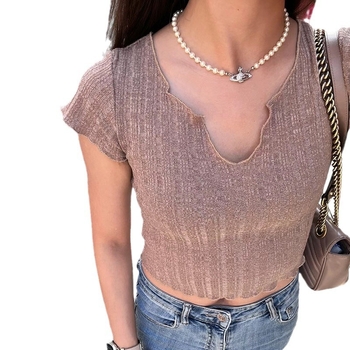 Ogrlica od srebra 925, geometrijski privjesak s inlajem, perlovni lanac, rhinestones, retro stil