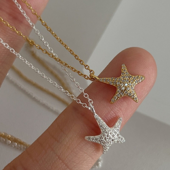 Colier din argint 925, pandantiv stea cu cinci colțuri, lanț în formă de O, stratificat, greutate 1,6 g