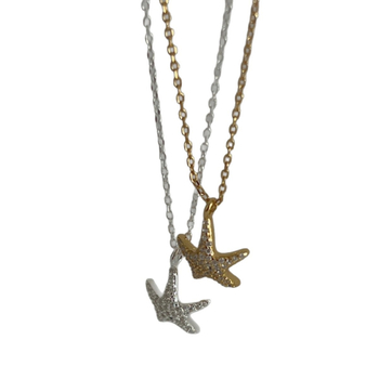 Colier din argint 925, pandantiv stea cu cinci colțuri, lanț în formă de O, stratificat, greutate 1,6 g