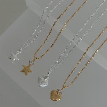 Colier cu pandantiv stea și inimă din argint 925, lanț O, 41–50 cm, 1,4 g, pentru femei