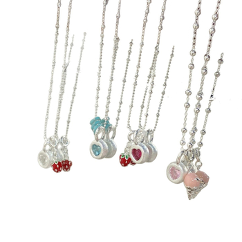 Colier din argint 925, lanț clavicular, pandantiv din argint 925, placare electroplatină, stil lux ușor (Material: argint 925; Pandantiv: argint 925; Lanț: clavicular; Proces: electroplatinare; Stil: lux ușor)