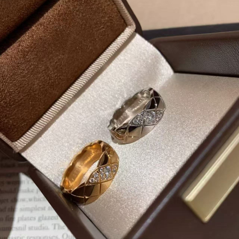 Inel din argint 925 cu model romb, placat cu aur, lux ușor, pentru femei