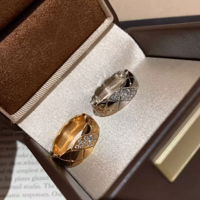 Inel din argint 925 cu model romb, placat cu aur, lux ușor, pentru femei