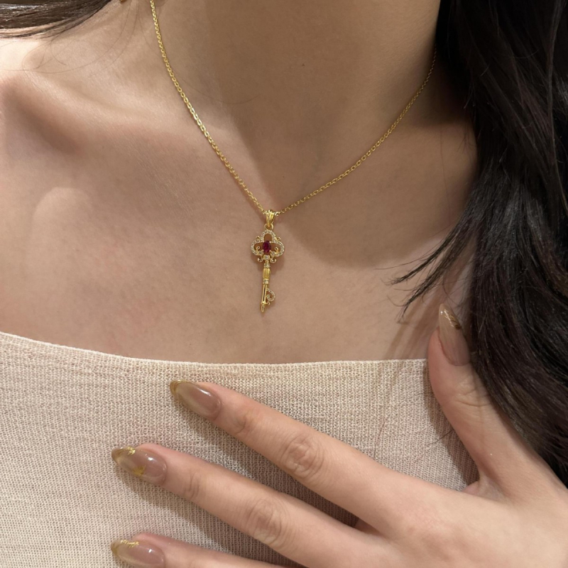 Colier geometric din argint 925 cu accente de diamant, lanț în formă de O, stil lux discret