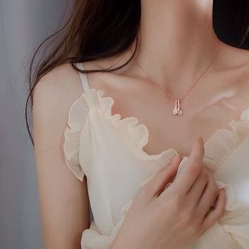 Colier cu pandantiv lingură-furculiță, argint 925, realizare manuală, lanț încrucișat, stil proaspăt și dulce