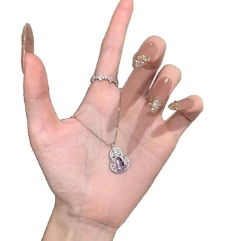 Colier cu pandantiv în formă de floare, argintiu 925, lucrat manual, lanț din bambus, stil lux lejer