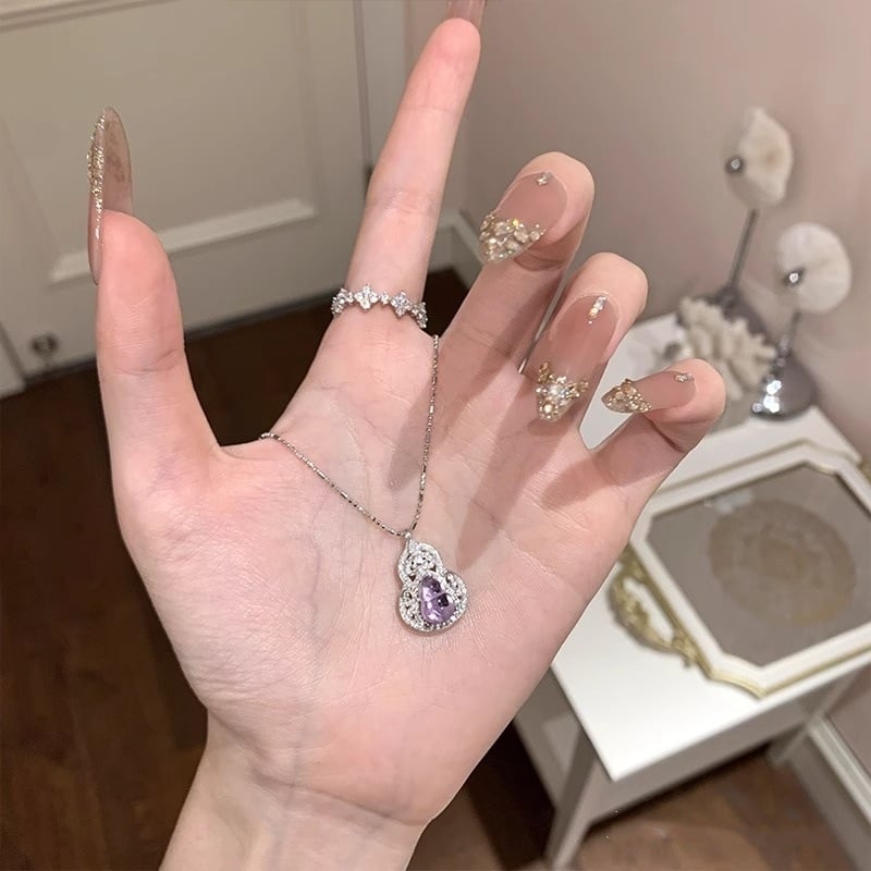 Colier cu pandantiv în formă de floare, argintiu 925, lucrat manual, lanț din bambus, stil lux lejer