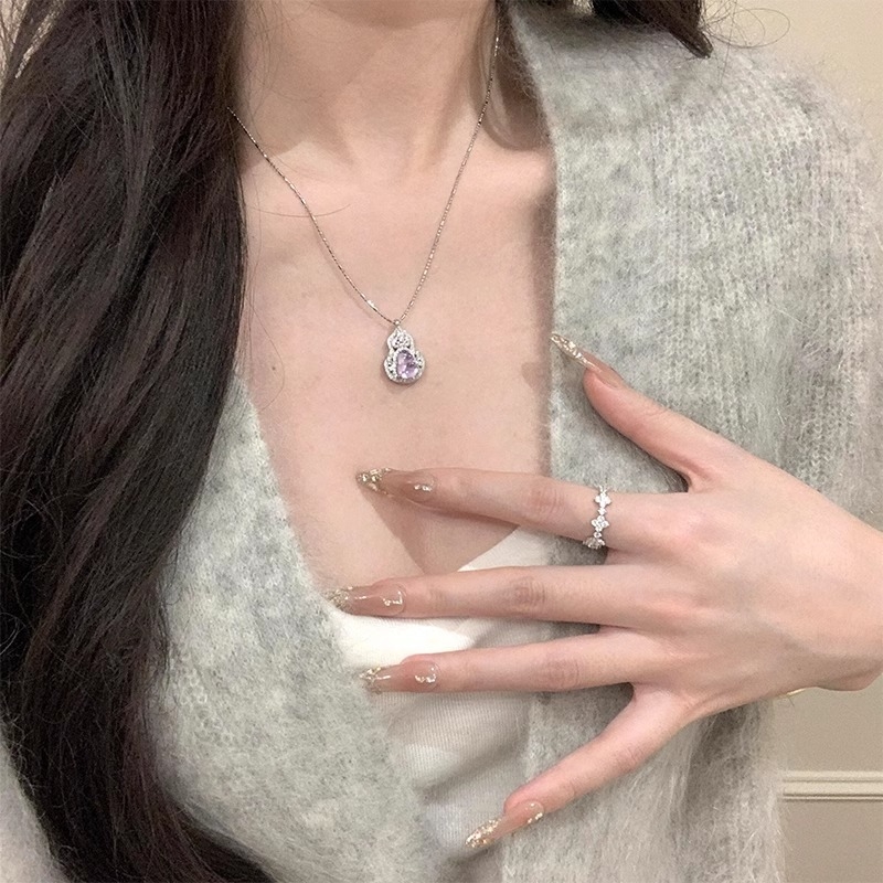 Colier cu pandantiv în formă de floare, argintiu 925, lucrat manual, lanț din bambus, stil lux lejer