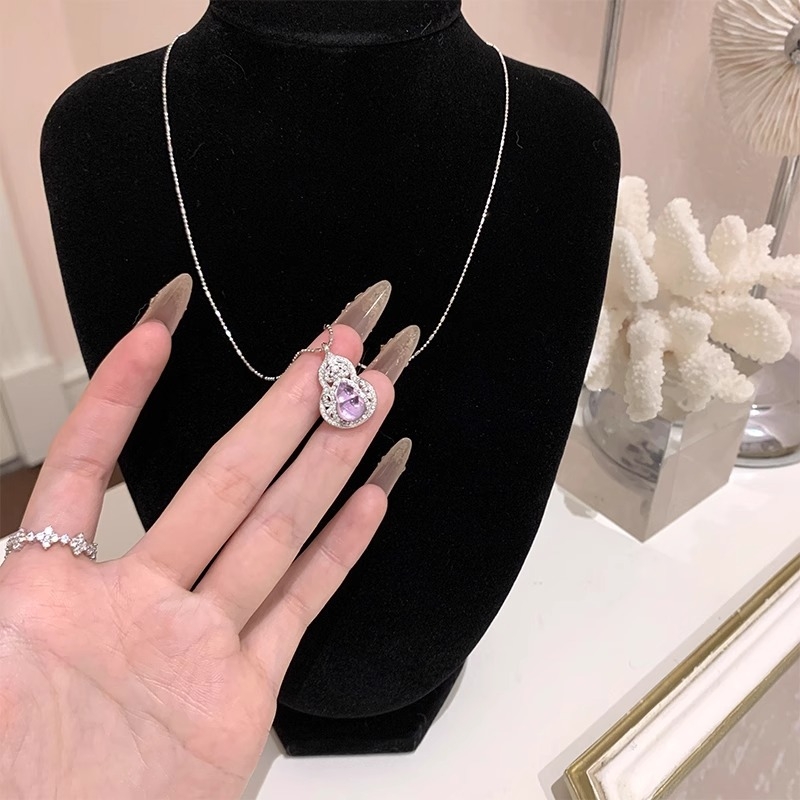 Colier cu pandantiv în formă de floare, argintiu 925, lucrat manual, lanț din bambus, stil lux lejer