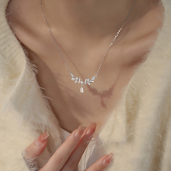 Colier din argint 925, design geometric, prelucrare cu diamant, lanț de tip O, stil prințesă