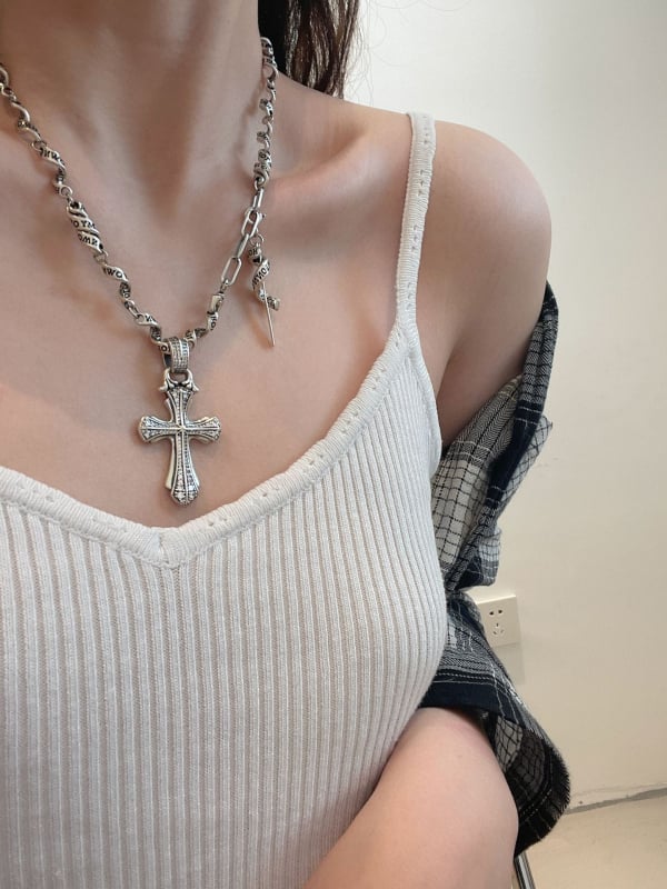 Colier din cupru, lanț Ribbon, pandant geometric, stil coreean (Material: Cupru; Lanț: Ribbon; Pandant: Cupru; Formă: Geometrică; Stil: Coreean)