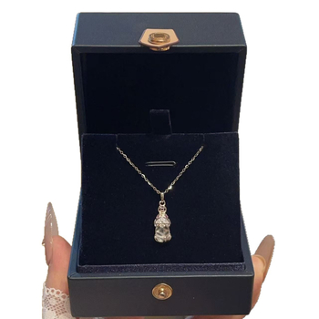 Colier Pixiu din argint S925 cu pandant geometric, lanț O, bijuterie casual pentru femei, 2,2 g, primăvara 2025