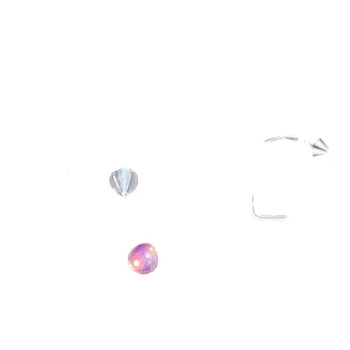 Lūpų įtaisas su vidiniu sriegimu iš titano lydinio, D žiedas ir smaigalia konusas, 5A cirkonas, deimantinė apdaila