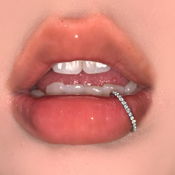 D formos deimantinis lūpų žiedas iš titano plieno, be siūlių, poliruotas, unisex piercing aksesuaras