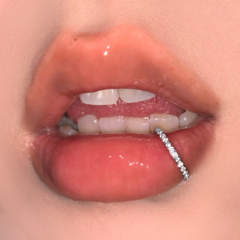 D formos deimantinis lūpų žiedas iš titano plieno, be siūlių, poliruotas, unisex piercing aksesuaras