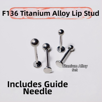 Titano lip stud su vidiniu sriegio, rankų darbo, tinkamas anodizavimui