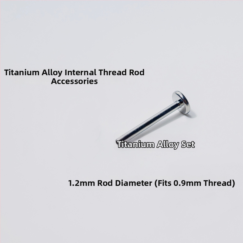 Titano lip stud su vidiniu sriegio, rankų darbo, tinkamas anodizavimui