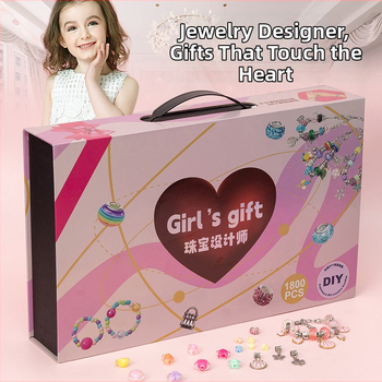 Vaikams skirtas DIY karoliukų papuošalų rinkinys – edukacinis rankų darbo komplektas vėrinių ir apyrankių gamybai, Žiema 2024