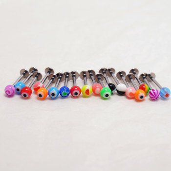 S-tvarované nerezové šperky na piercing, lesklý povrch, unisex šperky