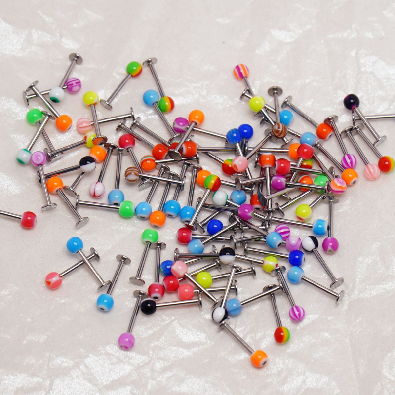 S-tvarované nerezové šperky na piercing, lesklý povrch, unisex šperky