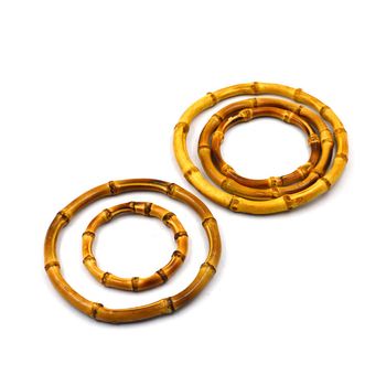 DIY бамбукова чанта с дървена дръжка, модел на ивици, Senhong