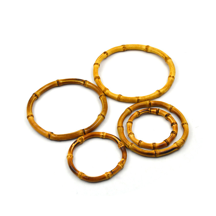 DIY бамбукова чанта с дървена дръжка, модел на ивици, Senhong