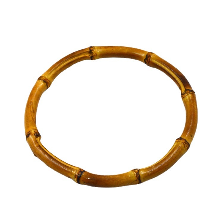 DIY бамбукова чанта с дървена дръжка, модел на ивици, Senhong